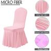 Dimatic Dining Room Chair Covers Set of 2, Stretch Parsons Slipcovers with Skirt Super Fit Spandex Chair Seat Protector Cover for Dining Room, Hotel, Ceremony (Pink) view 3