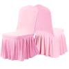Dimatic Dining Room Chair Covers Set of 2, Stretch Parsons Slipcovers with Skirt Super Fit Spandex Chair Seat Protector Cover for Dining Room, Hotel, Ceremony (Pink) view 4