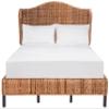 SAFAVIEH Home Collection Finola Coastal Braided Rattan Legs Full Size Bed BED8002B-F, Brown/Espresso view 1