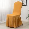 Dimatic Dining Room Chair Covers Set of 2, Stretch Parsons Slipcovers with Skirt Super Fit Spandex Chair Seat Protector Cover for Dining Room, Hotel, Ceremony (Gold) view 2