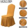 Dimatic Dining Room Chair Covers Set of 2, Stretch Parsons Slipcovers with Skirt Super Fit Spandex Chair Seat Protector Cover for Dining Room, Hotel, Ceremony (Gold) view 3