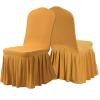 Dimatic Dining Room Chair Covers Set of 2, Stretch Parsons Slipcovers with Skirt Super Fit Spandex Chair Seat Protector Cover for Dining Room, Hotel, Ceremony (Gold) view 4