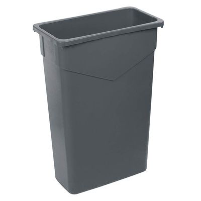 PRO&Family 10 Pack! 92 Qt. / 23 Gallon / 87 Liters Gray Slim Rectangular Trash Can. Waste Basket Garbage Can Recycle Bin Commercial Trash Can