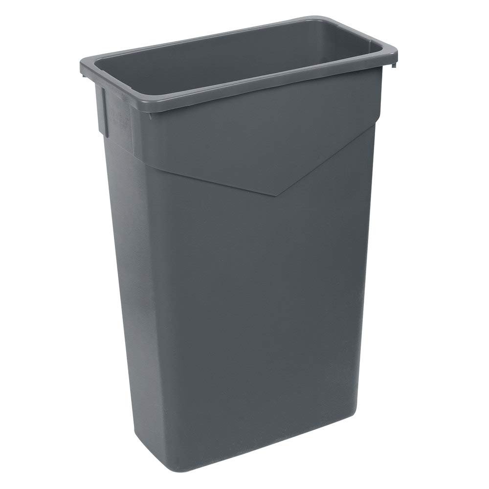 PRO&Family 10 Pack! 92 Qt. / 23 Gallon / 87 Liters Gray Slim Rectangular Trash Can. Waste Basket Garbage Can Recycle Bin Commercial Trash Can