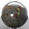 2.2" 290g Silverish w/Red & Green Dragon Blood Stone Sphere Polished Natural Sparkling Gemstone Crystal Mineral Ball - S. Africa + Stand view 3