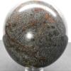 2.2" 290g Silverish w/Red & Green Dragon Blood Stone Sphere Polished Natural Sparkling Gemstone Crystal Mineral Ball - S. Africa + Stand view 4