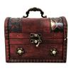 Seven Seas Pirates Wooden Vintage Pirate Treasure Chest with Rustic, Rugged and Antique Look - 4 x 4 x 6 view 1