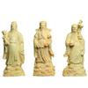 3PCS Natural Boxwood Hand Carved Fukurokuju Longevity Fu Lu Shou Life Star God Statue Sets(All 3 Statues Sets) view 1