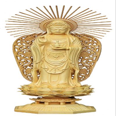 Natural Boxwood Hand Carved Avalokitesvara Ksitigarbha Mahasthamaprapta Boddhisattva Shakyamuni Amitabha Buddha Statue(Avalokitesvara Boddhisattva 1#)