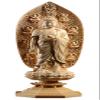 Natural Boxwood Hand Carved Avalokitesvara Ksitigarbha Mahasthamaprapta Boddhisattva Shakyamuni Amitabha Buddha Statue(Stand Shakyamuni Amitabha Buddha) view 1