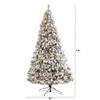 Nearly Natural 10ft. Flocked White River Mountain Pine Artificial Christmas Tree with Pinecones and 800 Clear LED Lights view 2