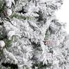 Nearly Natural 10ft. Flocked White River Mountain Pine Artificial Christmas Tree with Pinecones and 800 Clear LED Lights view 4