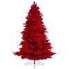 Nearly Natural 8ft. Red Flocked Fraser Fir Artificial Christmas Tree with 700 Red Lights, 45 Globe Bulbs and 1468 Bendable Branches view 4