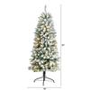 Nearly Natural 5ft Slim Flocked Montreal Fir Artificial Christmas Tree with 150 Warm White LED Lights and 491 Bendable Branches view 2