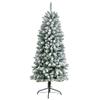 Nearly Natural 5ft Slim Flocked Montreal Fir Artificial Christmas Tree with 150 Warm White LED Lights and 491 Bendable Branches view 3