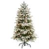 Nearly Natural 4ft. Flocked North Carolina Fir Artificial Christmas Tree with 250 Warm White Lights and 779 Bendable Branches view 1