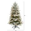Nearly Natural 4ft. Flocked North Carolina Fir Artificial Christmas Tree with 250 Warm White Lights and 779 Bendable Branches view 2