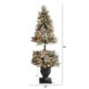 Nearly Natural 5ft. Flocked Artificial Porch Christmas Tree with 100 LED Lights and 186 Bendable Branches in Decorative Urn view 2