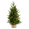 Nearly Natural 2ft. Artificial Christmas Tree with 35 Clear LED Lights in Decorative Basket view 1
