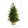 Nearly Natural 2ft. Artificial Christmas Tree with 35 Clear LED Lights in Decorative Basket view 2
