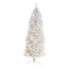 Nearly Natural 6ft. Slim White Artificial Christmas Tree with 250 Warm White LED Lights and 743 Bendable Branches view 1