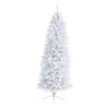 Nearly Natural 6ft. Slim White Artificial Christmas Tree with 250 Warm White LED Lights and 743 Bendable Branches view 3