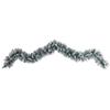 9ft. Flocked Artificial Christmas Garland with 50 Warm White LED Lights,Green view 3