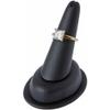 Plymor Black Faux Leather Ring Finger Display, Single on Oval Base, 1.75" W x 2.5" D x 2.75" H (Pack of 3) view 2