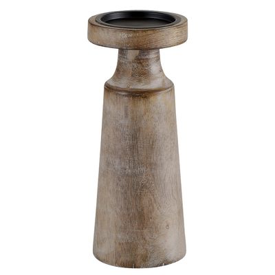47th & Main Mango Wood Pedestal Candle Holder, 4" Dia x 10" H, Natural
