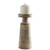 47th & Main Mango Wood Pedestal Candle Holder, 4" Dia x 10" H, Natural view 2