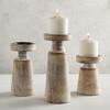 47th & Main Mango Wood Pedestal Candle Holder, 4" Dia x 10" H, Natural view 3