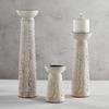 47th & Main Mango Wood Carved Pedestal Candle Holder, Large, Antique White view 2