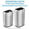iTouchless Trash Can Lid Elliptical Open Top Models OL13STV and OL16STV Fits 13 and 16 Gallon Garbage Bins view 3