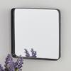 47th & Main Iron Framed Decorative Wall Mirror, 7.87" Square, Black view 2