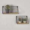 47th & Main Wooden Floating Wall Shelf, Set of 2, Natural/Black view 2