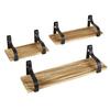 47th & Main Wooden Rectangular Floating Wall Shelf, Set of 3, Natural/Black view 1