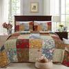 Country Garden Patchwork Quilt Set 3Pcs Reversible Bedding Set Bedroom Bed 100% Cotton King Size view 1