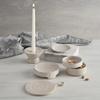 47th & Main Rustic Ceramic Taper Candle Holder, 4" Dia x 2.6" H, Cream view 2