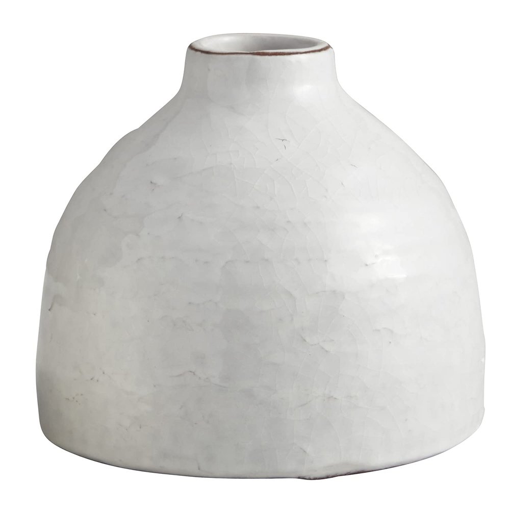47th & Main Ceramic Bud Vase, 6" Tall, Urban White