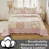 Brandream Queen Quilt Set 100% Cotton Handcrafted Patchwork Quilts Rose Floral Quilt Set Vintage Farmhouse Quilt Bedding Set 3-Piece view 4
