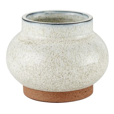 47th & Main Ceramic Decorative Vase, 3.5" Tall, Speckled White