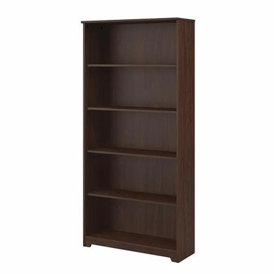 BOWERY HILL Tall 5 Shelf Bookcase in Modern Walnut - Engineered Wood