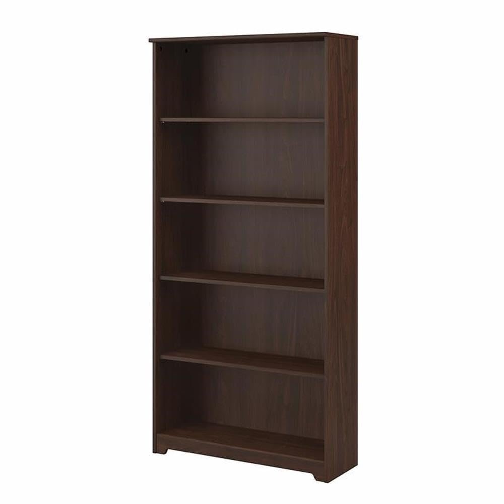 BOWERY HILL Tall 5 Shelf Bookcase in Modern Walnut - Engineered Wood