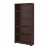 BOWERY HILL Tall 5 Shelf Bookcase in Modern Walnut - Engineered Wood view 1