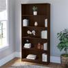 BOWERY HILL Tall 5 Shelf Bookcase in Modern Walnut - Engineered Wood view 2