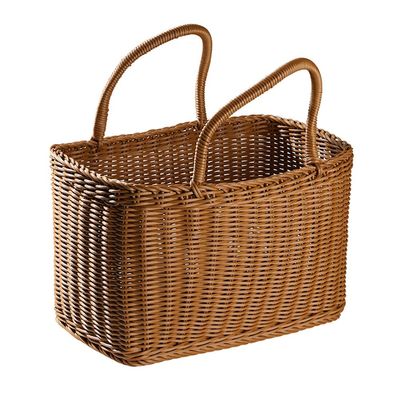 African Market Basket Flower Basket Large Oval Woven Straw with Handle Grocery Bag Shopping Bag Home Storage Organizer