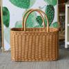 African Market Basket Flower Basket Large Oval Woven Straw with Handle Grocery Bag Shopping Bag Home Storage Organizer view 4
