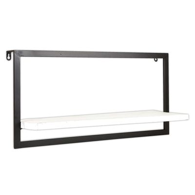 47th & Main Modern Rectangular Floating Wall Shelf, 24" Long, Black/White