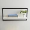 47th & Main Modern Rectangular Floating Wall Shelf, 24" Long, Black/White view 2