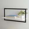 47th & Main Modern Rectangular Floating Wall Shelf, 24" Long, Black/White view 3